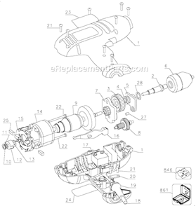 Page A Diagram and Parts List for DR220 Type 2 Black and Decker Electric Drill